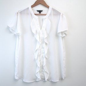 Banana Republic white short sleeved blouse sz L